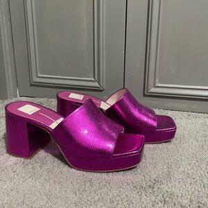 Dolce Vita metallic pink heeled sandals